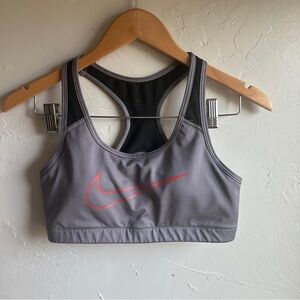 Nike Grey and Reddish‎ Orange Sports Bra with a Cross Band Size M with pads